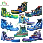 Slide Inflatable Disesuaikan Slide Air Inflatable basah kering Slide Dengan Kolam Renang