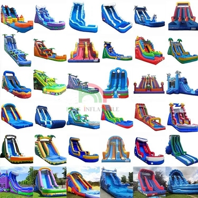 Pabrik Custom Water Slide Inflatable Komersial Kids Rental Event Inflatable Water Slides untuk kolam renang