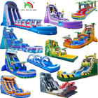 18ft Tropical Fiesta Breeze Water Slides Commercial Grade Inflatable Water Slide untuk Anak-anak Dewasa