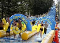 Gila Kesenangan Giant100 × 5.8m PVC Terpal Inflatable Slip N slide Kota Untuk Dewasa