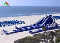 Taman Hiburan Luar Ruang Tiga Saluran Hiburan Air Slide Air Besar Inflatable
