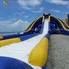 Pemasangan 3 jalur Air Slide Inflatable Outdoor Hiburan Air
