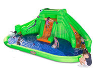 Kustom Buaya Tema Water Slide Inflatable Splash Mainkan PVC Untuk Anak