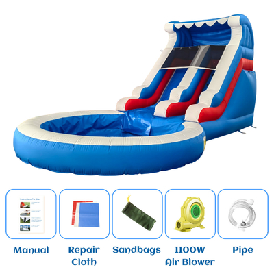 Pabrik Jual Langsung Air Slide Inflatable dengan kolam renang Air Slide Inflatable untuk orang dewasa dan anak-anak