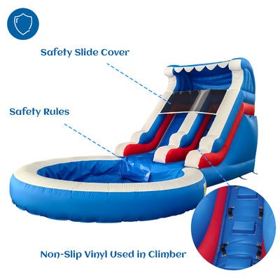 Pabrik Jual Langsung Air Slide Inflatable dengan kolam renang Air Slide Inflatable untuk orang dewasa dan anak-anak