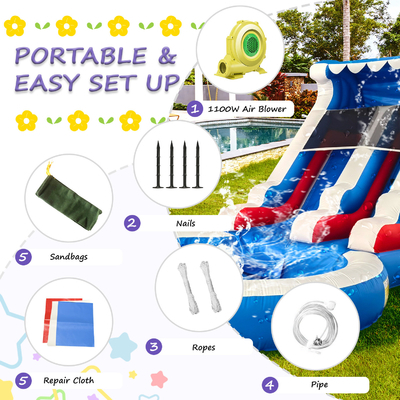 Pabrik Jual Langsung Air Slide Inflatable dengan kolam renang Air Slide Inflatable untuk orang dewasa dan anak-anak