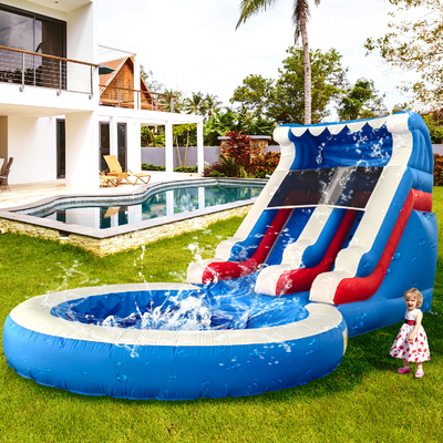 Pabrik Jual Langsung Air Slide Inflatable dengan kolam renang Air Slide Inflatable untuk orang dewasa dan anak-anak