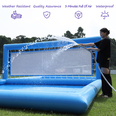 33x16.5x7FT lapangan bola voli kembung bola voli pantai jaring bola voli kolam renang lapangan air dengan pompa udara untuk permainan di luar ruangan