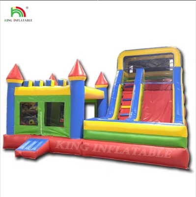 Grosir Kastil Inflatable Dengan Slide Air Combo kering Dan Basah Custom Inflatable Bounce House
