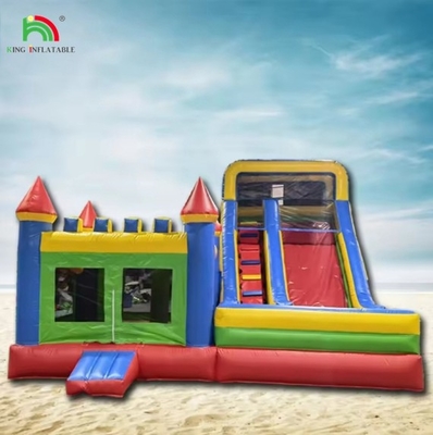 Grosir Kastil Inflatable Dengan Slide Air Combo kering Dan Basah Custom Inflatable Bounce House
