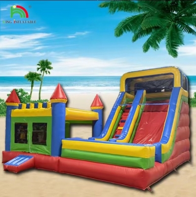 Grosir Kastil Inflatable Dengan Slide Air Combo kering Dan Basah Custom Inflatable Bounce House