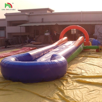Game Air Inflatable One Lane Slip N Slide City Slide Dengan Soft Mat Slide Air Dengan Kolam Renang Untuk Acara