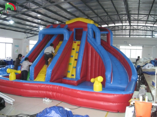 Garis ganda mengakomodasi banyak orang kecil atau besar ukuran penuh Jumbo Water Slide Inflatable Bounce