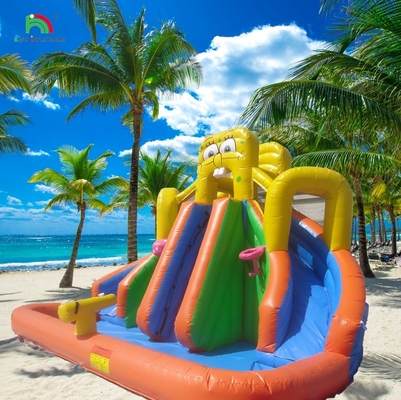 Slide Air Komersial Inflatable Anak-anak Outdoor Double Lane Slide Air Bounce House Slide Air Inflatable dengan kolam renang