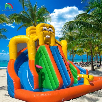 Slide Air Komersial Inflatable Anak-anak Outdoor Double Lane Slide Air Bounce House Slide Air Inflatable dengan kolam renang