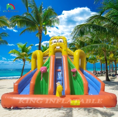 Slide Air Komersial Inflatable Anak-anak Outdoor Double Lane Slide Air Bounce House Slide Air Inflatable dengan kolam renang