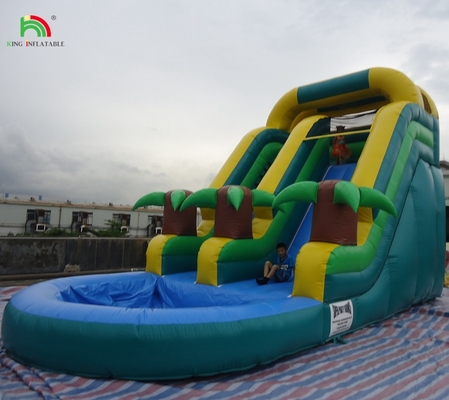 Harga Murah Komersial Kelas PVC Air Slide Inflatable dengan Kolam Renang