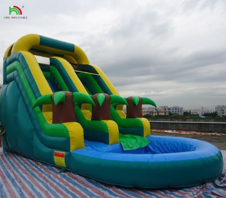 Harga Murah Komersial Kelas PVC Air Slide Inflatable dengan Kolam Renang