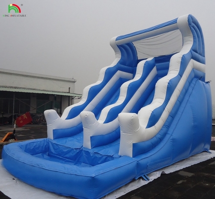 Slide air inflatable komersial double splash dual lane untuk dijual