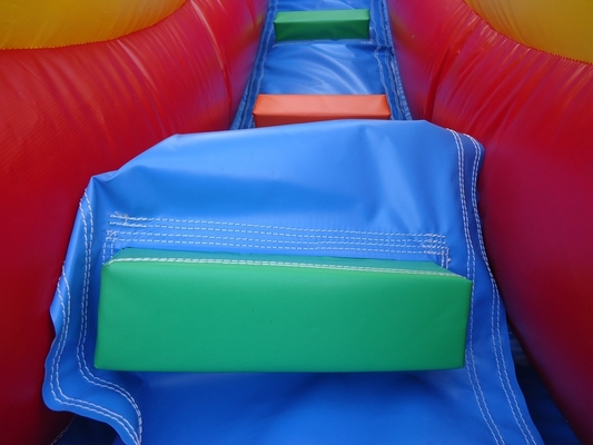 Kolam renang air kembung merah tertutup double slides anak-anak bounce house komersial air tertutup slide kolam renang