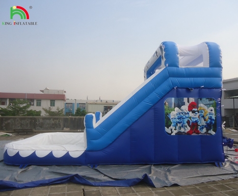 Air Slide Komersial Inflatable Kids Outdoor Double Lane Air Slide Inflatable dengan Kolam Renang