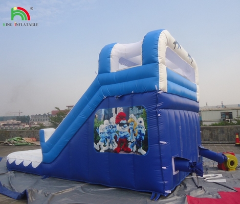 Air Slide Komersial Inflatable Kids Outdoor Double Lane Air Slide Inflatable dengan Kolam Renang