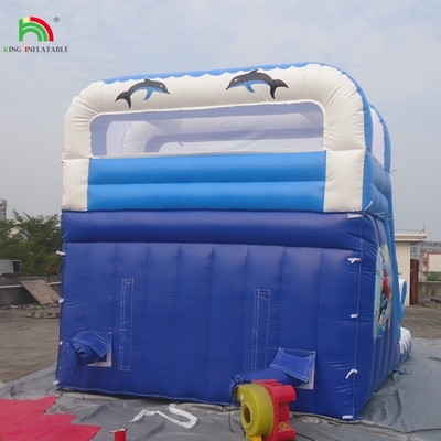 Air Slide Komersial Inflatable Kids Outdoor Double Lane Air Slide Inflatable dengan Kolam Renang