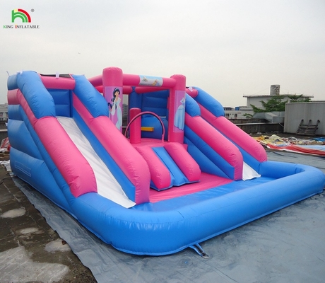 Jual Hot Air Slide Double Lane Air Slide Inflatable dengan kolam yang bisa dilepas untuk dijual