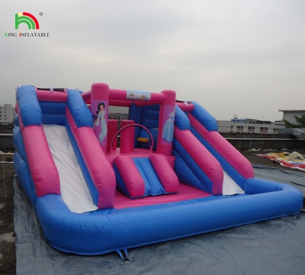 Jual Hot Air Slide Double Lane Air Slide Inflatable dengan kolam yang bisa dilepas untuk dijual
