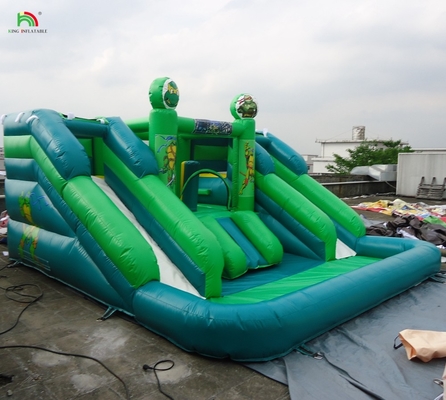 Slide Air Komersial Inflatable Anak-anak Outdoor Double Lane Slide Air Bounce House Slide Air Inflatable dengan kolam renang