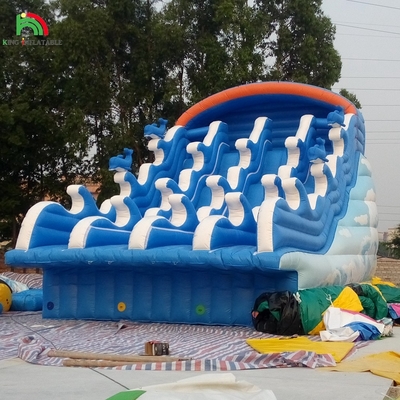 Outdoor Summer Cool Wave Pool Slide Inflatable Water Slide Untuk Inground Pool Anak-anak dewasa