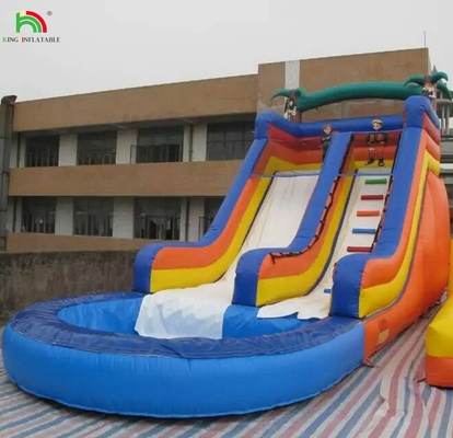 Slide Air Inflatable Komersial yang Populer dengan Kolam Renang untuk Dijual