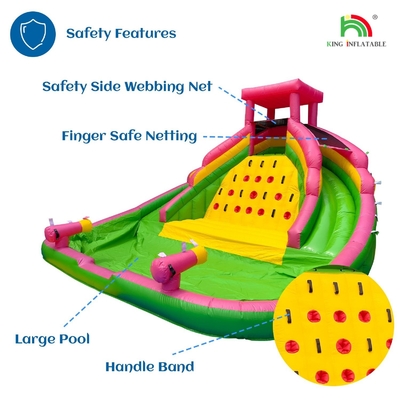 Slide air kembung komersial dengan kolam renang Slide air kembung jalur ganda untuk anak-anak dan orang dewasa