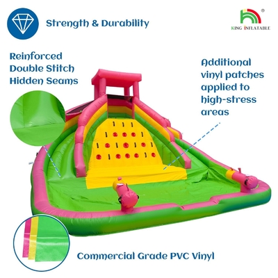 Slide air kembung komersial dengan kolam renang Slide air kembung jalur ganda untuk anak-anak dan orang dewasa