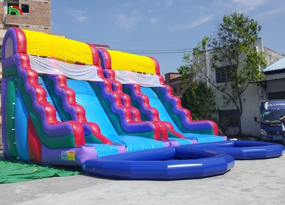 Slide Taman Air Luar Ruangan Perlengkapan Taman Hiburan Slide Air Komersial untuk Anak-anak