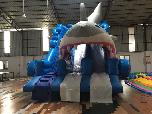 Slide Air Luar Ruangan Backyard Shark Slide Air Inflatable untuk Anak-anak dan Dewasa