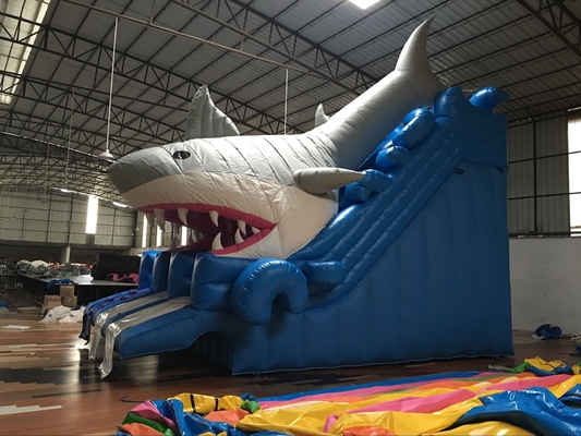 Slide Air Luar Ruangan Backyard Shark Slide Air Inflatable untuk Anak-anak dan Dewasa