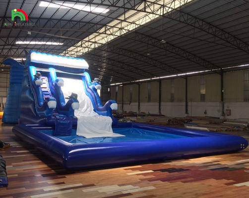 Jual Hot Water Slide Inflatable Commercial Inflatable Water Slide dengan kolam renang Inflatable Water Slides Grosir