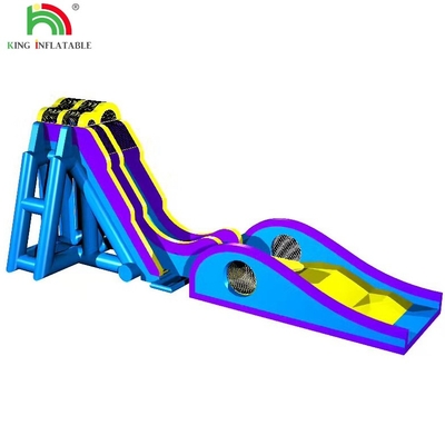 Sewa pesta komersial Menarik Gila Biru Air Slide Inflatable untuk anak-anak dan orang dewasa