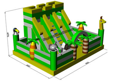 PVC Animal Inflatable Bouncy Castle Bed, Meledakkan Slide Air Anak