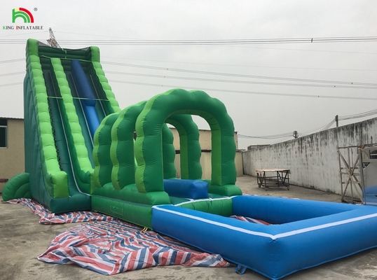 Slide Air Raksasa Inflatable Commercial Inflatable Slide Air dengan kolam renang