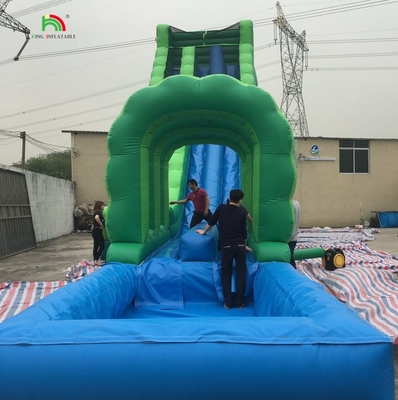Slide Air Raksasa Inflatable Commercial Inflatable Slide Air dengan kolam renang