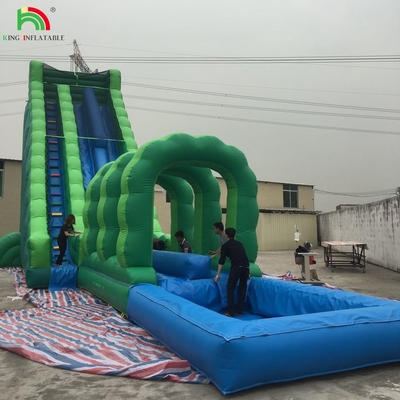 Slide Air Raksasa Inflatable Commercial Inflatable Slide Air dengan kolam renang