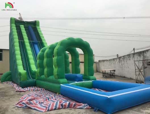 Slide Air Raksasa Inflatable Commercial Inflatable Slide Air dengan kolam renang