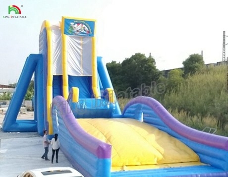 Slide Air Berkualitas Komersial Dewasa Slide Air Besar Panas Panjang Untuk Taman Hiburan