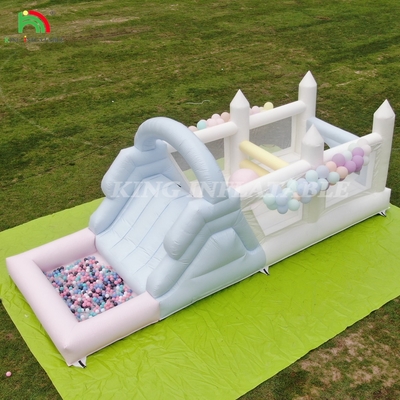Bouncer Inflatable Combo Obstacle Course Bounce Castle Rumah Dengan Slide Ball Pit Climbing Blower