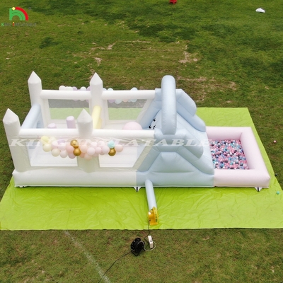 Bouncer Inflatable Combo Obstacle Course Bounce Castle Rumah Dengan Slide Ball Pit Climbing Blower