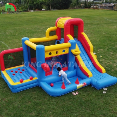 Kursus rintangan yang bisa diembun Bounce House Castle dengan Slide Bounce Area dan rintangan Mendaki dengan Blower