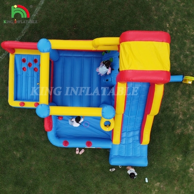 Kursus rintangan yang bisa diembun Bounce House Castle dengan Slide Bounce Area dan rintangan Mendaki dengan Blower