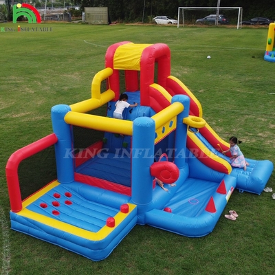 Kursus rintangan yang bisa diembun Bounce House Castle dengan Slide Bounce Area dan rintangan Mendaki dengan Blower